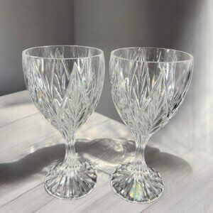 Mikasa Park Lane Clear Glass Crystal Stemware Drinking Glasses Cups Germany Set2